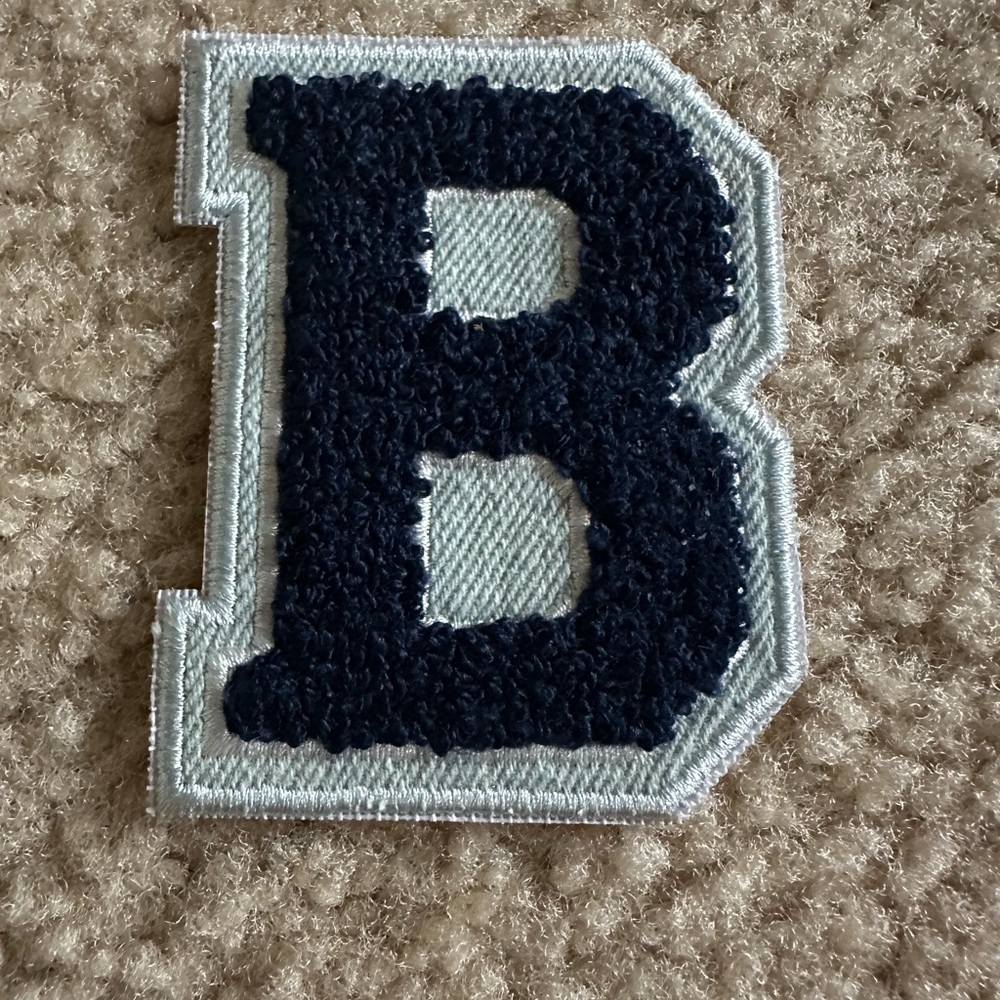 Stoney clover lane Sapphire Denim Varsity Letter B Patch sticker jumbo size